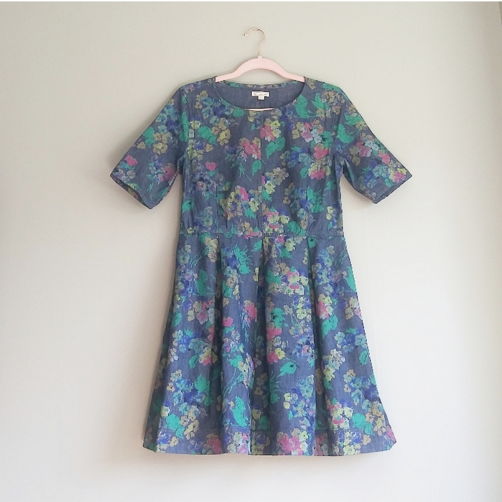 GAP Floral Chambray Floral Dress